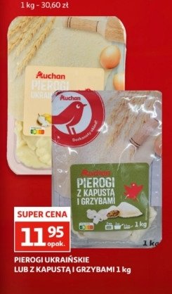 Pierogi z kapusta i grzybami Auchan różnorodne (logo czerwone) promocja