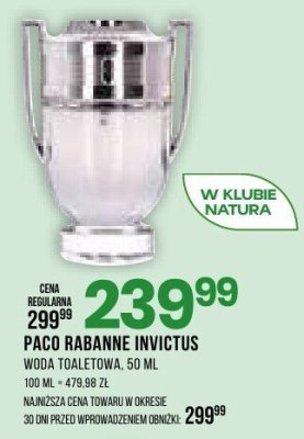 Perfumy Paco Rabanne Invictus promocja w Drogerie Natura