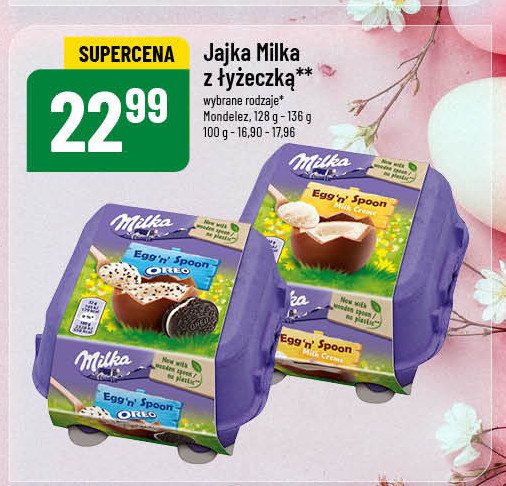 Jajka czekoladowe z nadzieniem mlecznym Milka egg'n' spoon promocja w POLOmarket