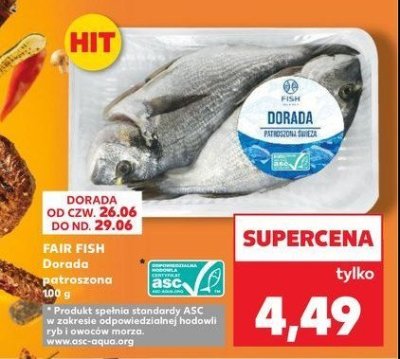 Dorada patroszona FAIR FISH promocja