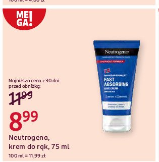 Krem do rąk szybko wchłaniający się Neutrogena formuła norweska promocja w Rossmann