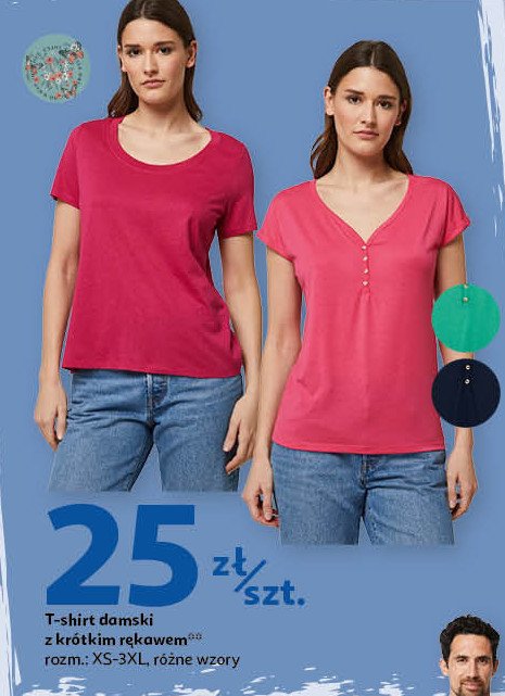 T-shirt damski z krótkim rękawem xs-3xl Auchan inextenso promocja