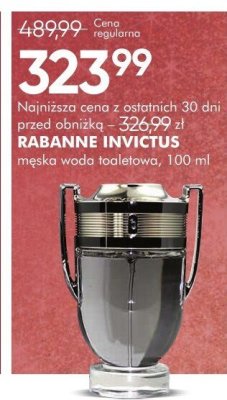 Perfumy RABANNE INVICTUS męska woda toaletowa promocja w Super-Pharm