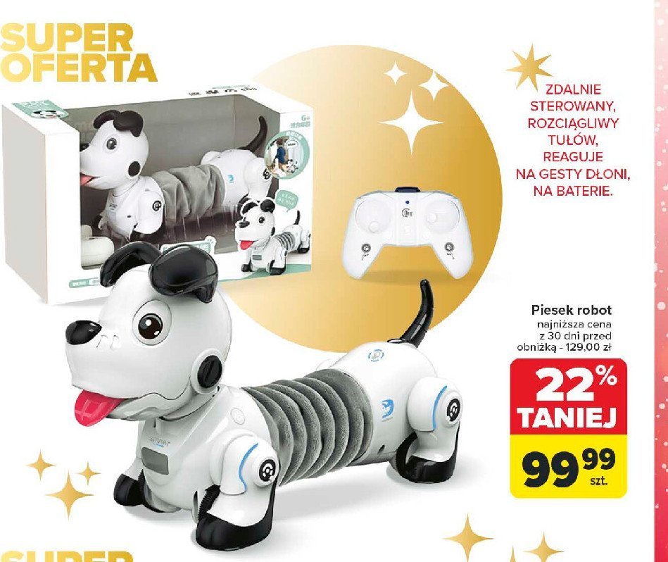 Pies jamnik robot promocja