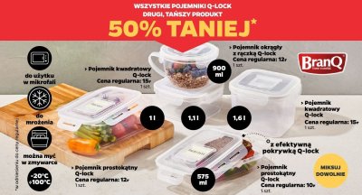 Wszystkie pojemniki Q-lock DRUGI -50% promocja w Netto