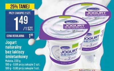 Jogurt śmietankowy bez laktozy Maluta promocja