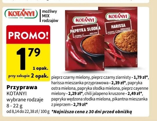 Papryka wędzona słodka Kotanyi promocja w Intermarche