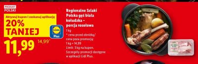 Gęś biała kołudzka porcja rosołowa Regionalne Szlaki Polska promocja w Lidl