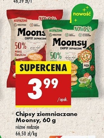 Chipsy ziemniaczane pizza Moonsy promocja w Biedronka