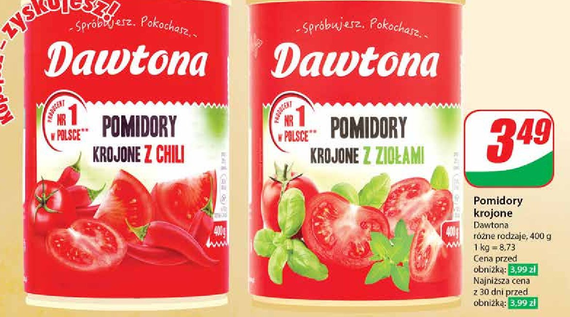 Pomidory krojone z chilli Dawtona promocja