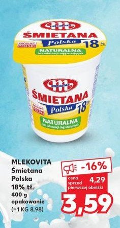 Śmietana polska 18 % Mlekovita promocja w Kaufland