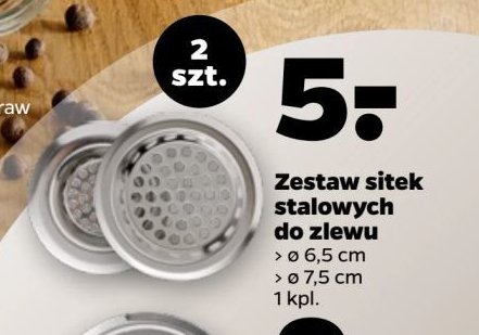 Sitka stalowe do zlewu 7.5 cm promocja w Netto