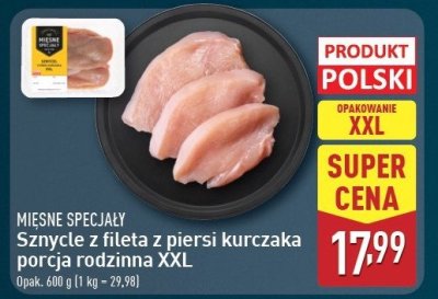 Sznycle z fileta kurczaka Mięsne specjały zawsze świeże (aldi) promocja