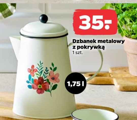 Dzbanek metalowy z pokrywką 1.75 l promocja w Netto