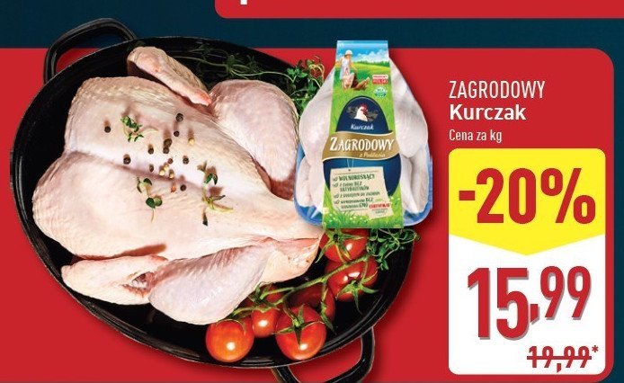 Kurczak świeży bez podrobów Zagrodowy promocja w Aldi