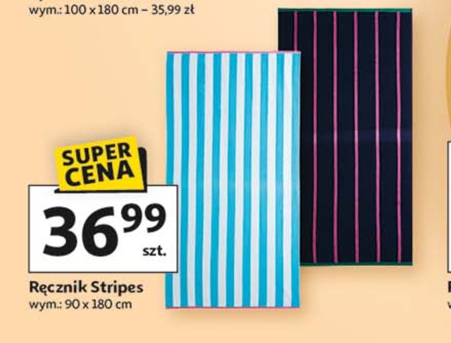 Ręcznik plażowy stripes 90 x 180 cm Actuel promocja w Auchan