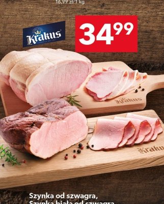 Szynka biała od szwagra Krakus 1 kg promocja w LEWIATAN