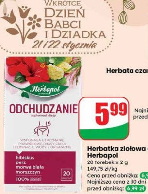 Herbatka ziołowa odchudzanie promocja w Dino