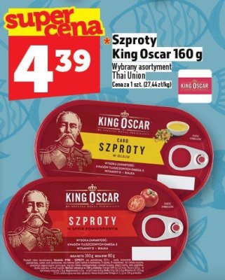 Szproty King Oscar Thai Union 160 g promocja w TOPAZ