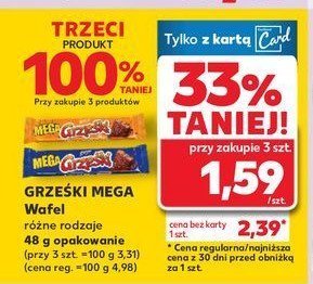 Wafelek kakaowy w czekoladzie deserowej Grześki mega promocja
