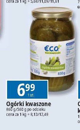 Ogórki kwaszone Eco+ promocja