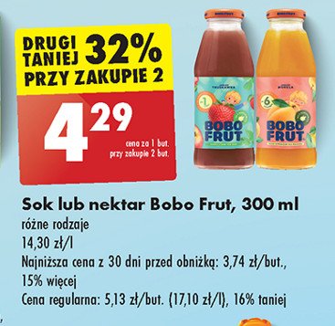 Nektar jabłko i truskawka Bobo frut promocja