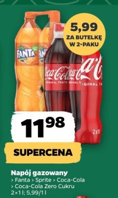 Napój gazowany Sprite/Coca-Cola/Coca-Cola Zero Cukru 2 x 1 l promocja w Netto