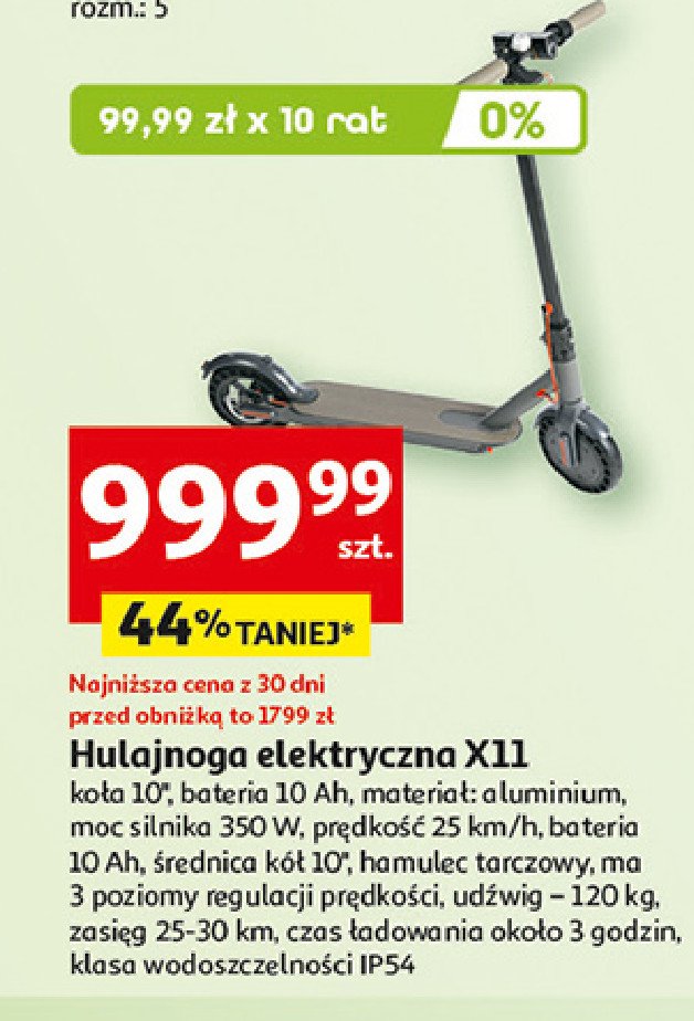 Hulajnoga elektryczna x11 promocja w Auchan
