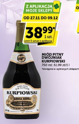 Miód pitny Dwójniak Kurpiowski promocja w Groszek
