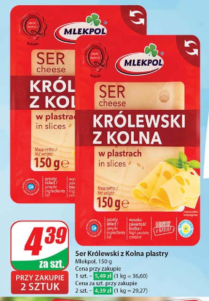 Ser królewski z kolna - plastry Mlekpol promocja