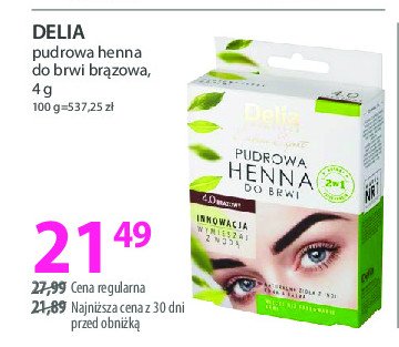 Henna do brwi brązowa pudrowa Delia eyebrow expert promocja w Hebe