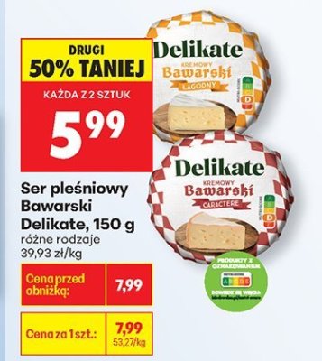 Ser pleśniowy Bawarski Delikate, 150 g: różne rodzaje promocja w Biedronka