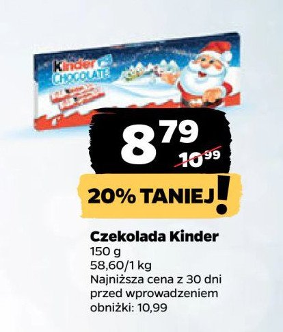 Czekoladki świąteczne mikołaj Kinder chocolate promocja