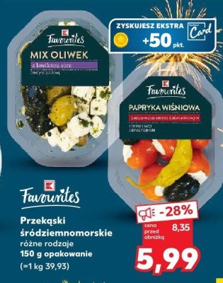 Przekąski śródziemnomorskie różne rodzaje promocja w Kaufland
