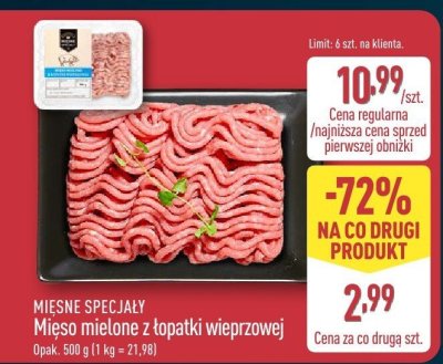 Mięso mielone z łopatki wieprzowej promocja w Aldi