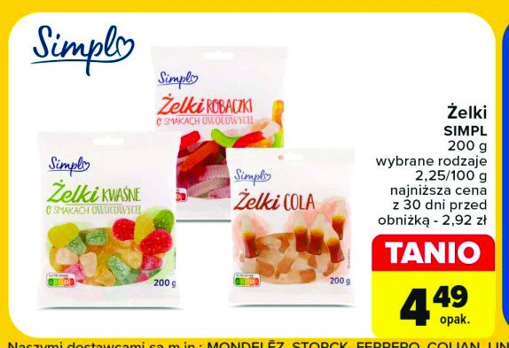 Żelki kwaśne cola Simpl promocja