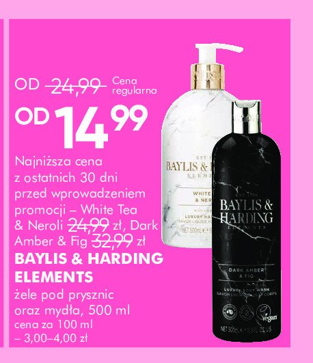 Mydło w płynie white tea & neroli Baylis & harding promocja w Super-Pharm