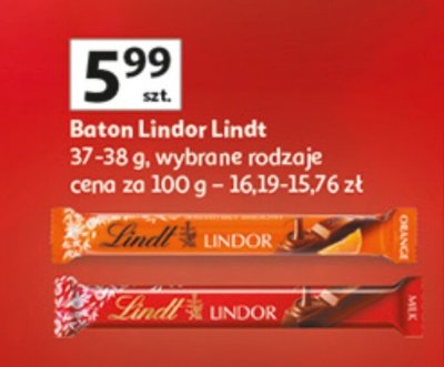 Baton Lindor Lindt promocja w Auchan
