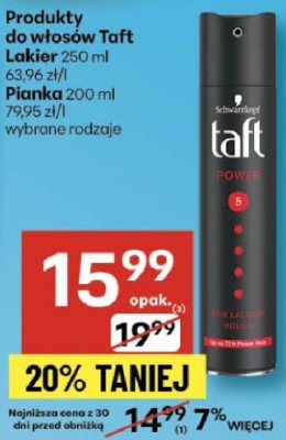 Lakier Taft wybrane rodzaje promocja w Delikatesy Centrum