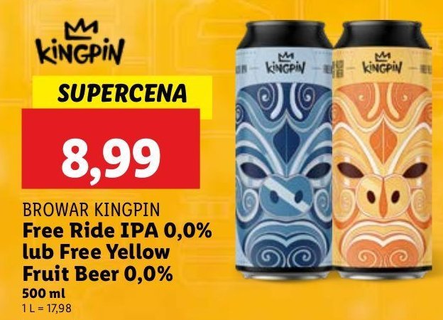 Piwo free ride ipa Kingpin promocja w Lidl