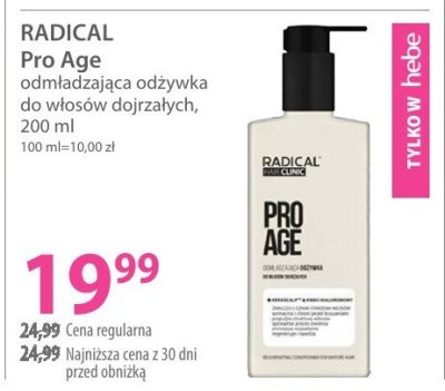 Odżywka do włosów RADICAL Pro Age odmładzająca do włosów dojrzałych promocja w Hebe