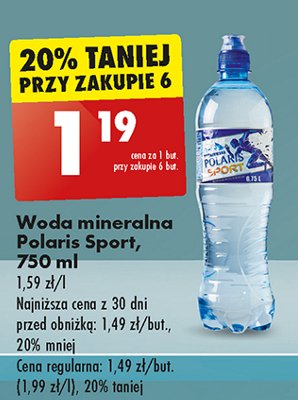 Woda niegazowana Polaris sport promocja w Biedronka