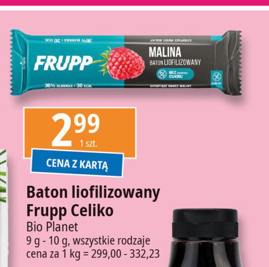 Baton liofilizowany malina Celiko frupp promocja