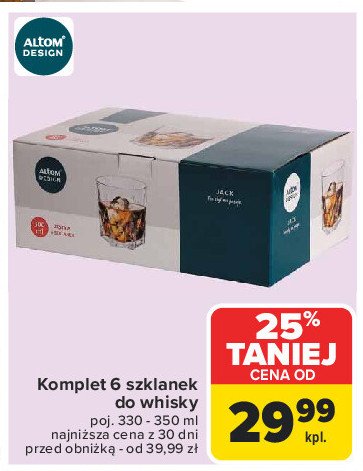 Szklanka do whisky jack 300 ml Altom design promocja w Carrefour