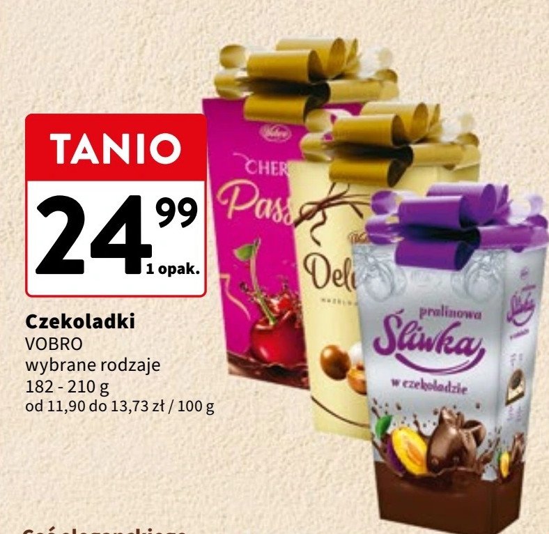 Pralinowa śliwka w czekoladzie Vobro promocja w Intermarche