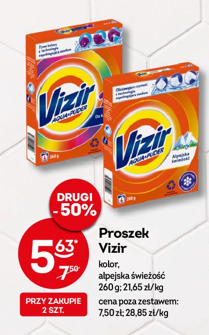 Proszek do prania alpejska świeżość VIZIR AQUA PUDER promocja