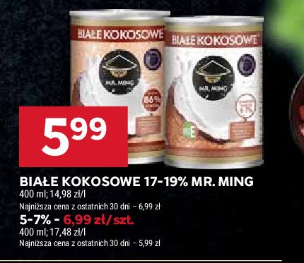 Mleczko kokosowe 17-19% Mr. ming promocja w Stokrotka