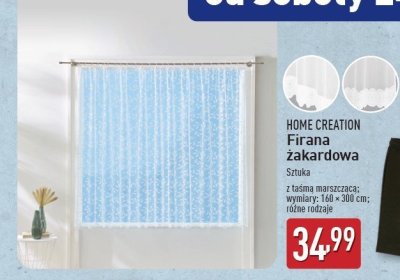Firana żakardowa z taśmą marszczącą 160 x 300 cm Home creation promocja