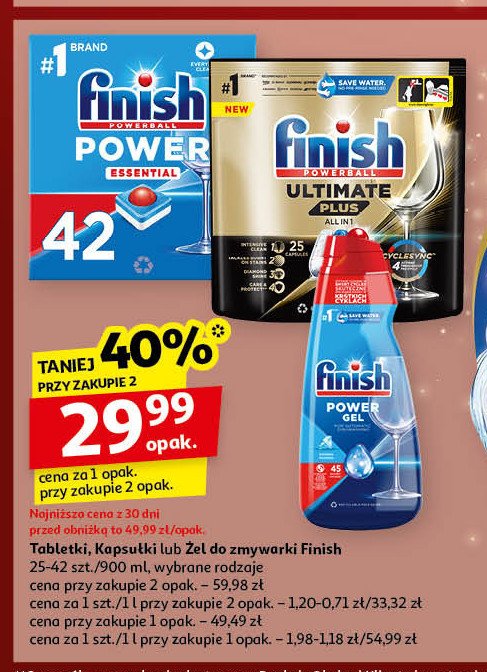 Tabletki do zmywarek Finish ultimate plus promocja w Auchan