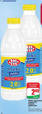 Mleko spożywcze świeże 2% Polskie  promocja w Dino
